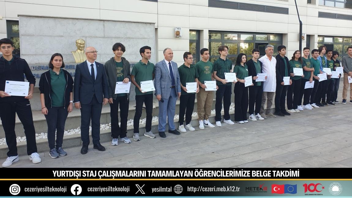 YURTDIŞI STAJ ÇALIŞMALARINI TAMAMLAYAN ÖĞRENCİLERİMİZE BELGE TAKDİMİ
