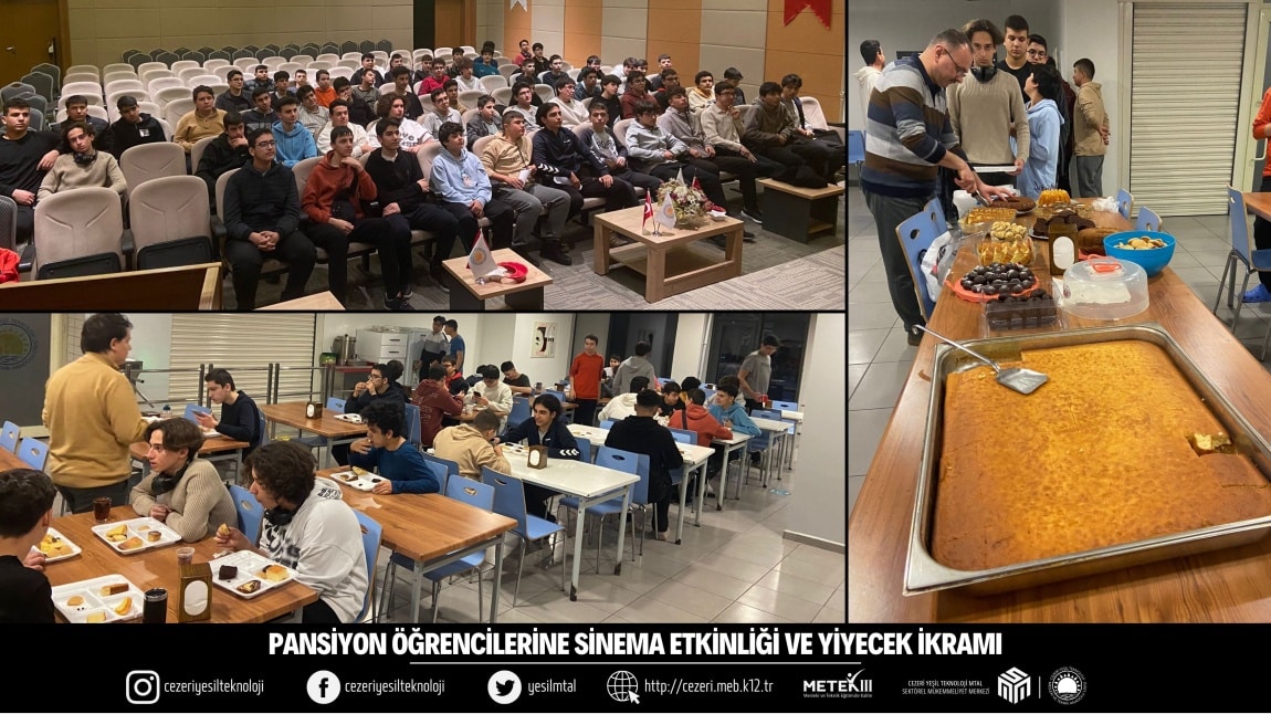 PANSİYON ÖĞRENCİLERİNE SİNEMA ETKİNLİĞİ VE YİYECEK İKRAMI