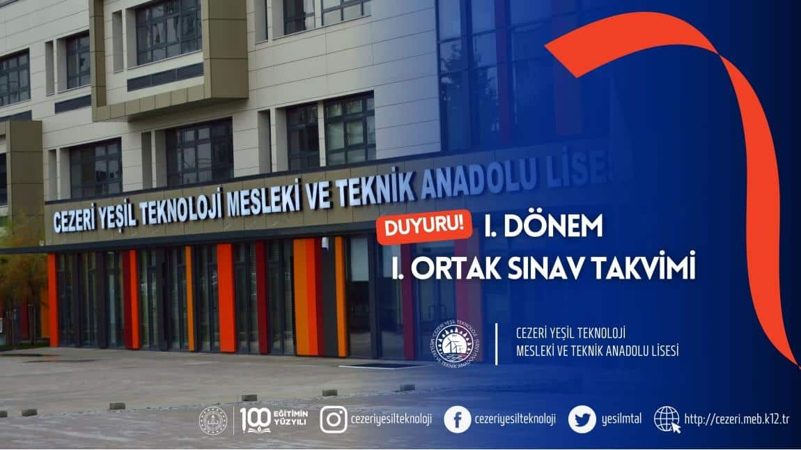 I. DÖNEM I. ORTAK SINAV TAKVİMİ